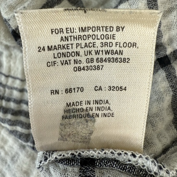 Anthropologie Plaid Embroidered Tunic Top Womens Medium Boho Western Rustic - Picture 12 of 13